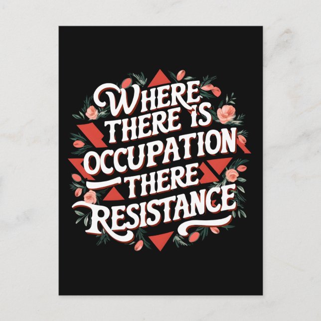 Where there is occupation there resistance postcard (Front)