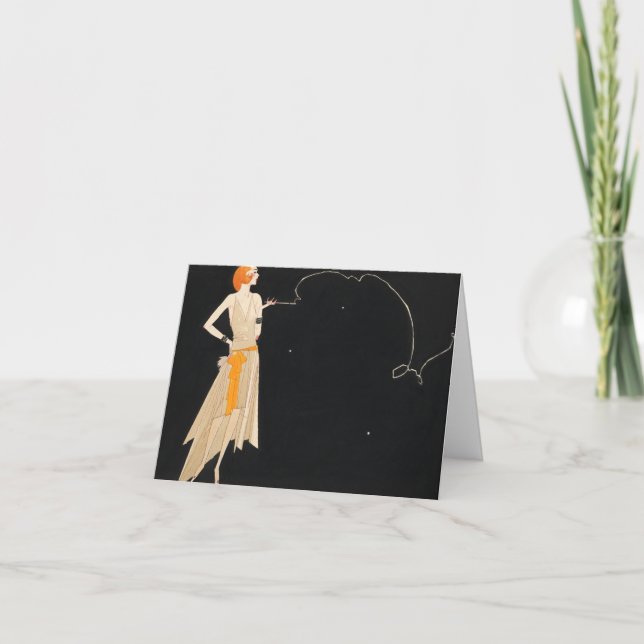 "Where there's smoke there's fire" Flapper Blank Card (Front)