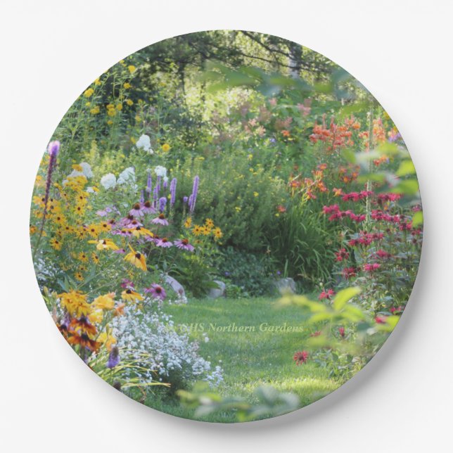 Where Three Gardens Meet Paper Plate (Front)