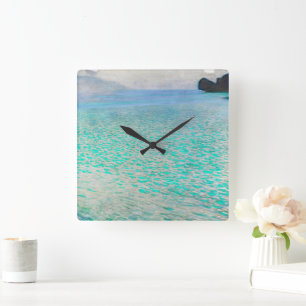 Where Time Meets Artistry: Gustav Klimt Attersee Square Wall Clock