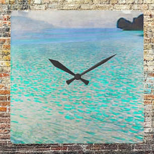 Where Time Meets Artistry: Gustav Klimt Attersee Square Wall Clock