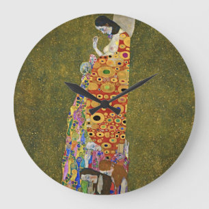 Where Time Meets Artistry: Gustav Klimt's Hope II  Large Clock