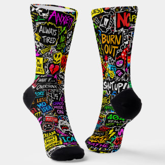Where To Buy Cool Socks 00355 Chaos Overload Socks