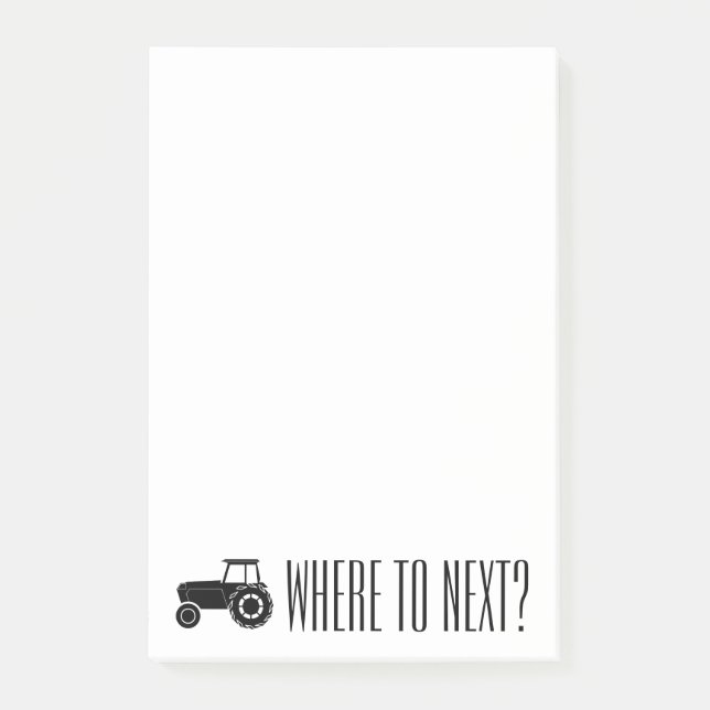 Where To Next? Farm Tractor Notepad (Front)