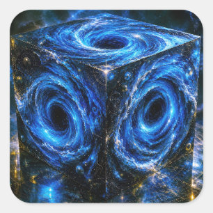 Where Universes Turn Inward - Portrait of Infinity Square Sticker