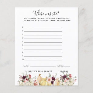 Where was She   Baby Shower Game