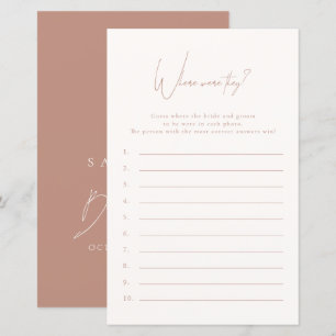 Where Were They Blush Pink Bridal Shower Game