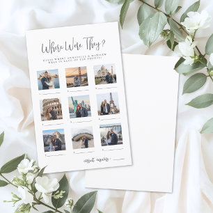 Where Were They Bridal Shower Game