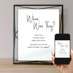 Where Were They Bridal Shower Game Green Wash Poster