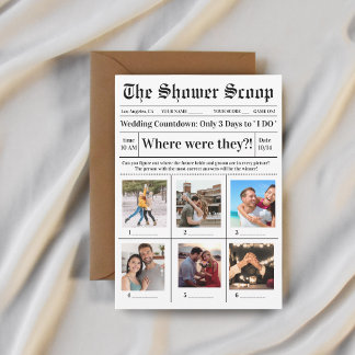 Where Were They Bridal Shower Party Wedding Game Invitation