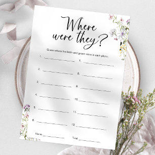 Where Were They Minimalist Bridal Shower Game Invitation