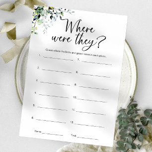 Where Were They Minimalist Bridal Shower Game Invitation
