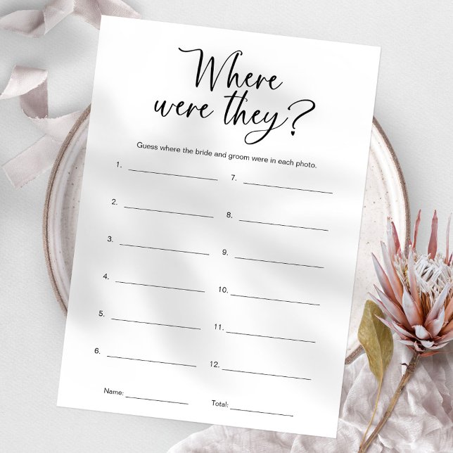 Where Were They Minimalist Bridal Shower Game Invitation (Creator Uploaded)
