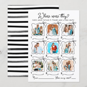 Where were they Photo Hand Drawn wavy Bridal game Invitation