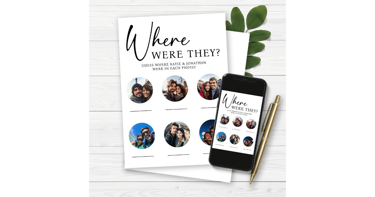 Where Were They Wedding Party Game Invitation | Zazzle