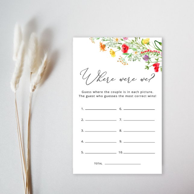 Where Were We Wildflower Bridal Shower Game (Creator Uploaded)