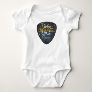 where words fail..music speaks baby bodysuit