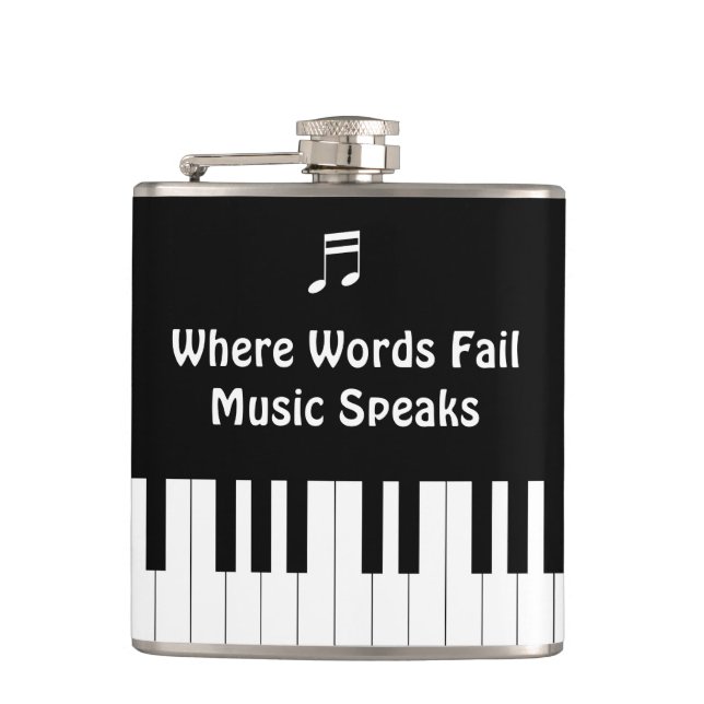 Where Words Fail, Music Speaks Drink Flask (Front)