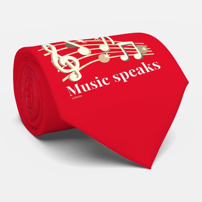 WHERE WORDS FAIL MUSIC SPEAKS inspirational gift   Tie (Rolled)