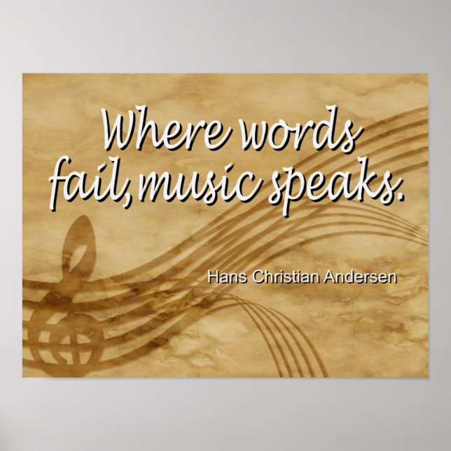 Where words fail, music speaks poster (Front)