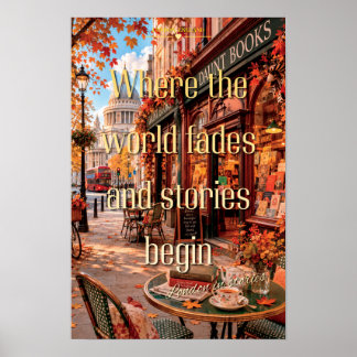 Where World Fades London Daunt Books Autumn Art Poster