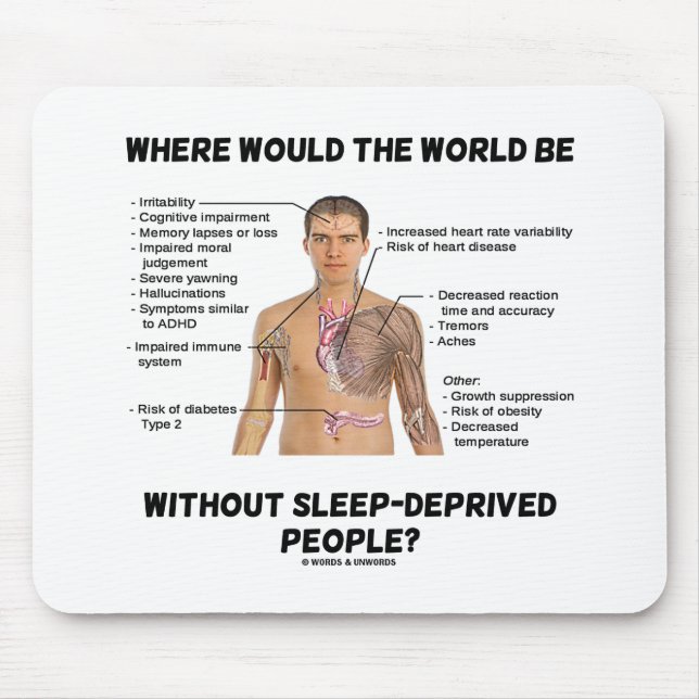 Where Would The World Be Without Sleep-Deprived Mouse Pad (Front)
