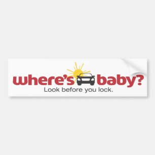 Where's Baby Look before you lock Safety Sticker