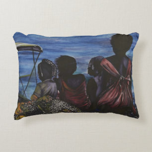 Where's Daddy? Harbour Island, Bahamas Decorative Cushion