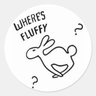 Where's Fluffy? Classic Round Sticker