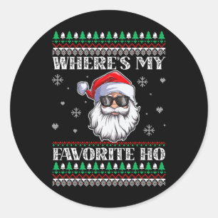 Where's-My Favourite Ho Christmas Season Classic Round Sticker