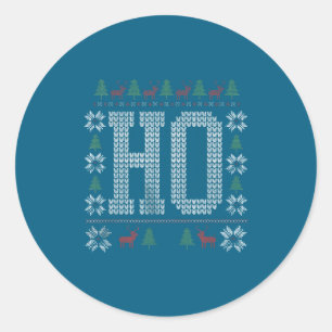 Where's My Ho At_ Ho Merry Christmas Holiday Coupl Classic Round Sticker