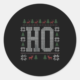 Where's My Ho At_ Ho Merry Christmas Holiday Coupl Classic Round Sticker