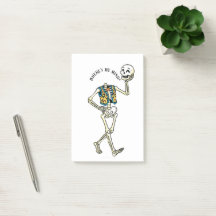 Where's My Mind Funny Halloween Skeleton Post-it N
