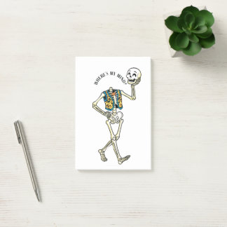 Where's My Mind Funny Halloween Skeleton Post-it N Notes