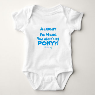 Where's My Pony in Blue Baby Bodysuit