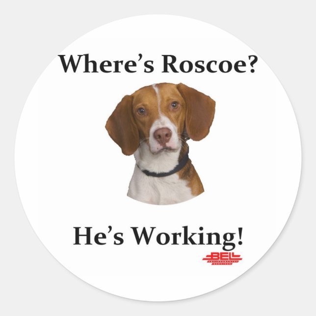 Where's Roscoe? Classic Round Sticker (Front)