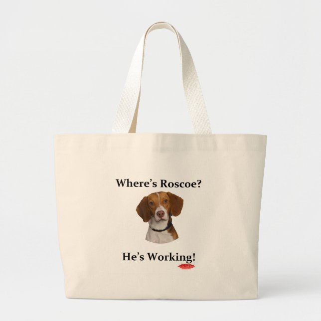 Where's Roscoe? Large Tote Bag (Front)