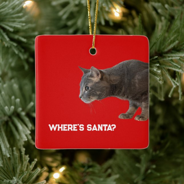 Where's Santa Cat Ornament  (Tree)
