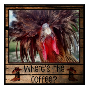 Where's The Coffee with Polish Chicken Poster