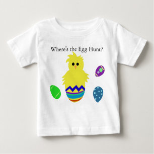 Where's the Egg Hunt Colourful Chick Eggs Baby T-Shirt