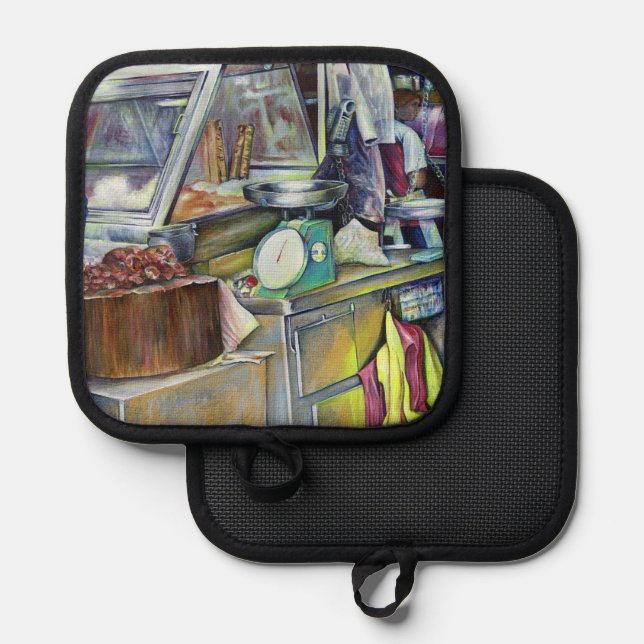 Where's the Fish Head Curry? Singapore Pot Holder (Front/Back)