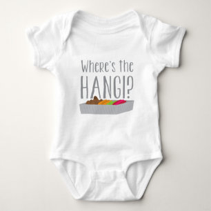 Wheres the HANGI? (New zealand maori feast) Baby Bodysuit