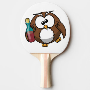 "WHERE'S THE PARTY?" DRUNK OWL PING PONG PADDLE