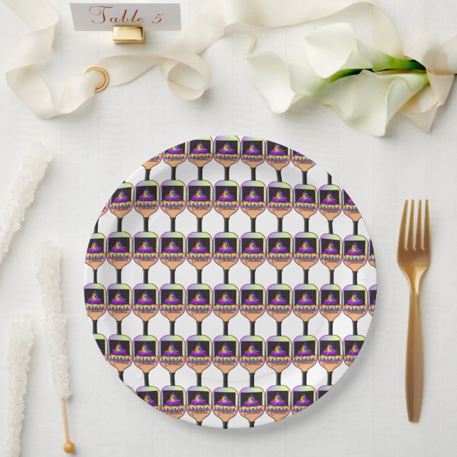 Where's The Pickleball  Paper Plate (Wedding)