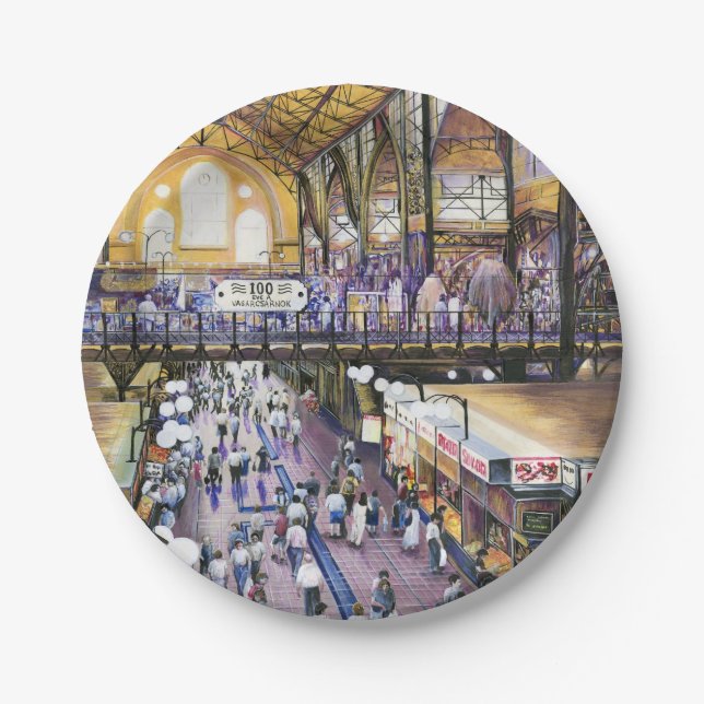 Where's the Water Closet? Budapest Paper Plate (Front)