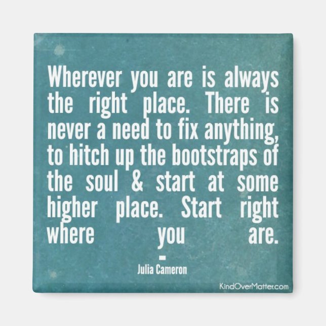 Wherever you are is always the right place magnet (Front)