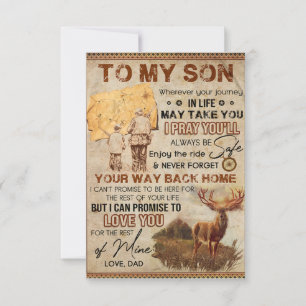 Wherever Your Journey In Life - Deer Dad To Son Thank You Card