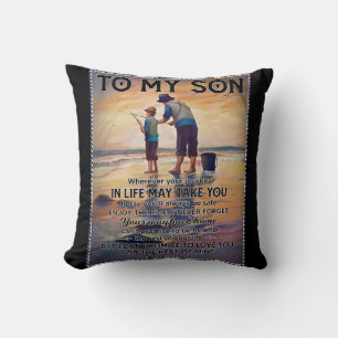 Wherever Your Journey In Life-Fishing Dad To Son  Cushion