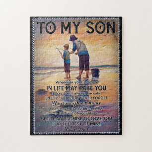 Wherever Your Journey In Life-Fishing Dad To Son  Jigsaw Puzzle