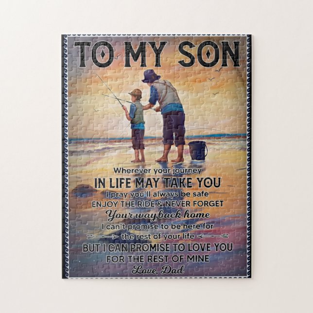 Wherever Your Journey In Life-Fishing Dad To Son  Jigsaw Puzzle (Vertical)